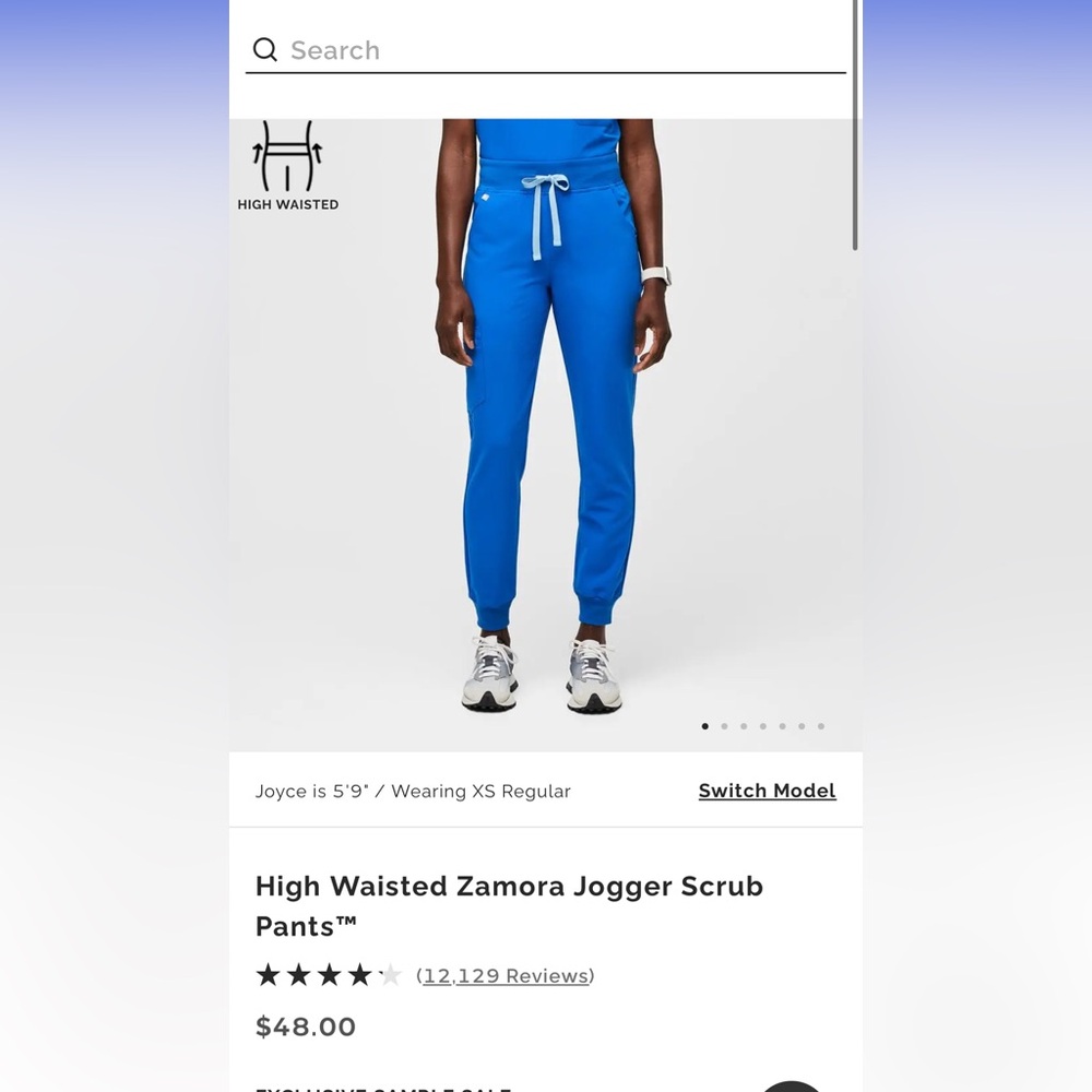 FIGS ROYAL BLUE JOGGERS MEDIUM